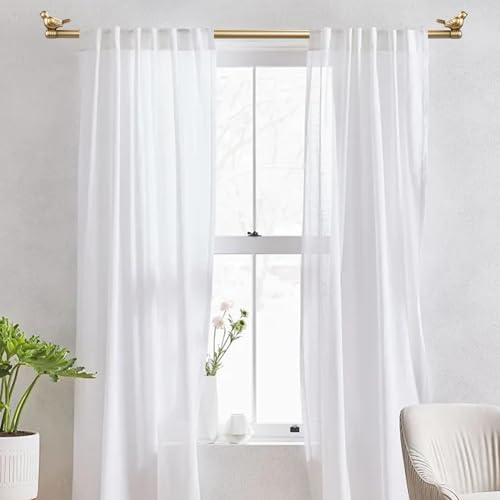 Adjustable Decorative Bird Curtain Rod Set, 3/4-Inch, 48 to 84 Inches