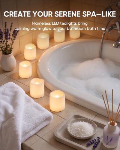 Homemory 100-Pack White Flameless Votive Tealights with Warm White Flicker
