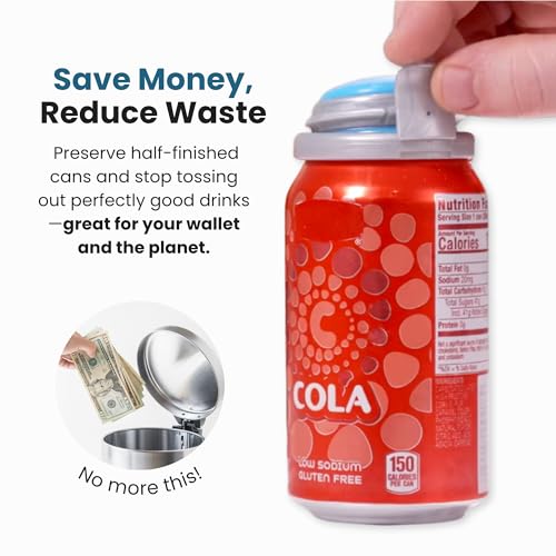 Manual Can Carbonation Saver and Fizz Keeper for 12oz Soda and Beer - 2 Pack