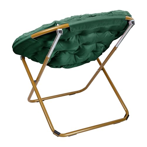 Oversized Foldable Saucer Chair, Plush Faux Fur Moon Chair for Small Spaces