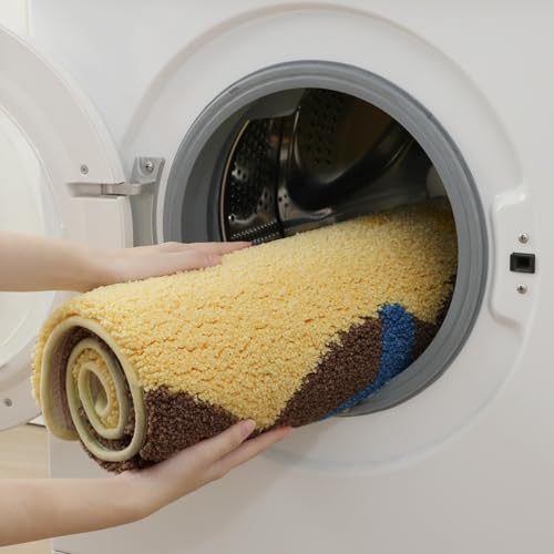 Cute Cartoon Bear Bathroom Rug, Soft Microfiber Mat, Non-Slip