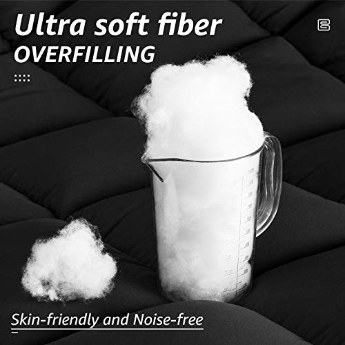 HYLEORY Queen Comforter - All Season Down Alternative Duvet Insert, Dark Grey