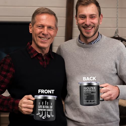Fufendio Golfer Black Mug – Gift for Dad, Grandpa, Golf Lovers