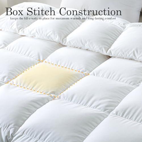 ELNIDO QUEEN Queen Feather Comforter - 100% Cotton All Season Duvet Insert