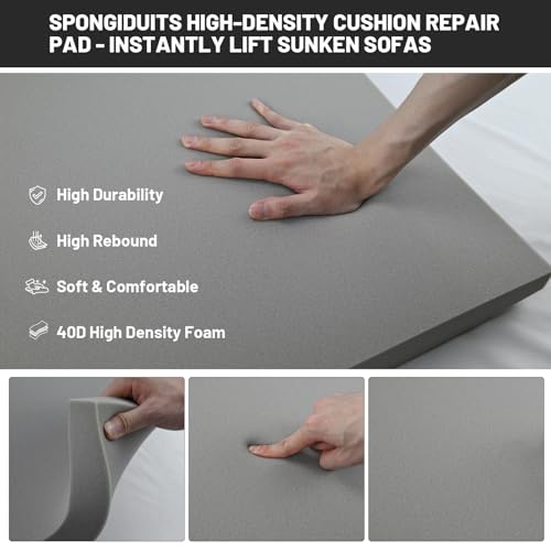 Sagging Couch Cushion Support Foam Inserts - 20x20x2 High Density 40D, Set of 3