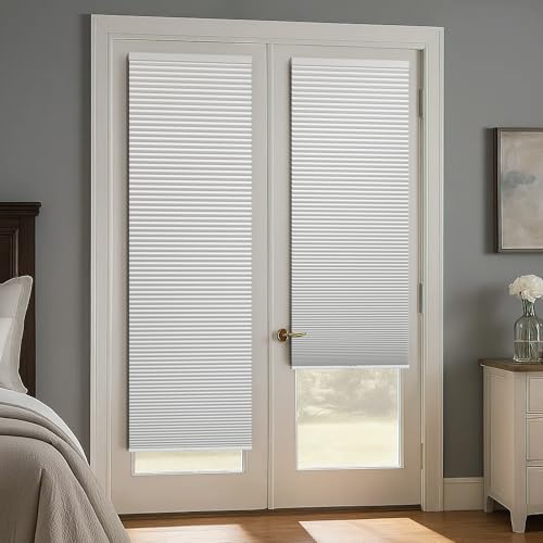 Cordless Cellular Shades for Doors - 24" W x 78" H, White Blackout
