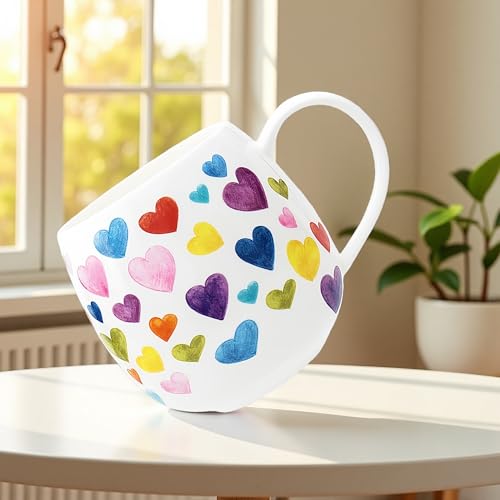 Glen Mila Cute 11oz Heart Pattern Bone China Coffee Mug