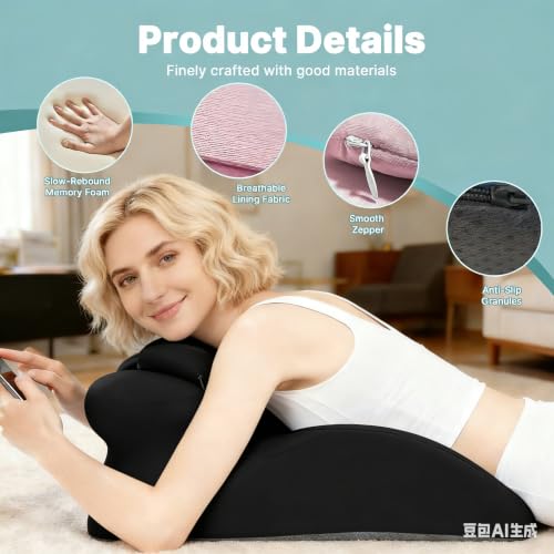 Ergonomic Memory Foam Wedge Pillow for Support and Elevation