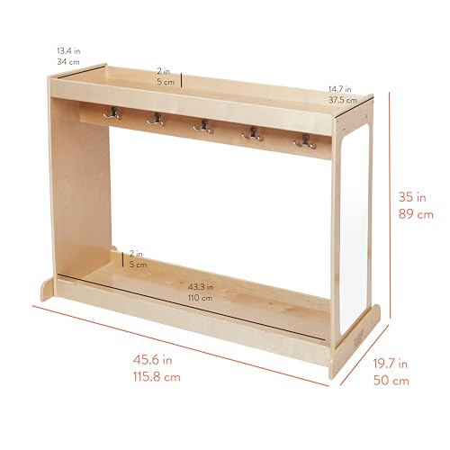 Kids Double-Sided Dress-Up Storage Rack with Mirrors and 10 Hooks