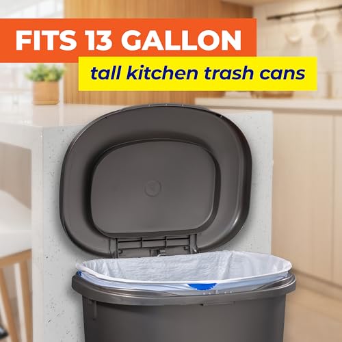 13 Gallon Tall Kitchen Trash Bags - Drawstring Unscented White (45 Count)
