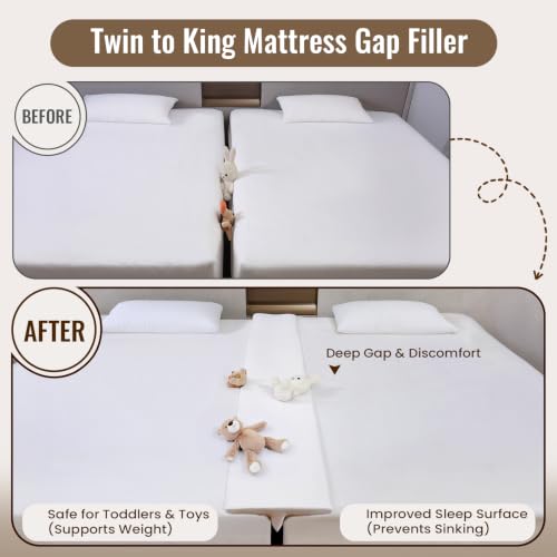 Split King Bed Gap Filler - Twin XL to King Mattress Bridge (80" x 12")
