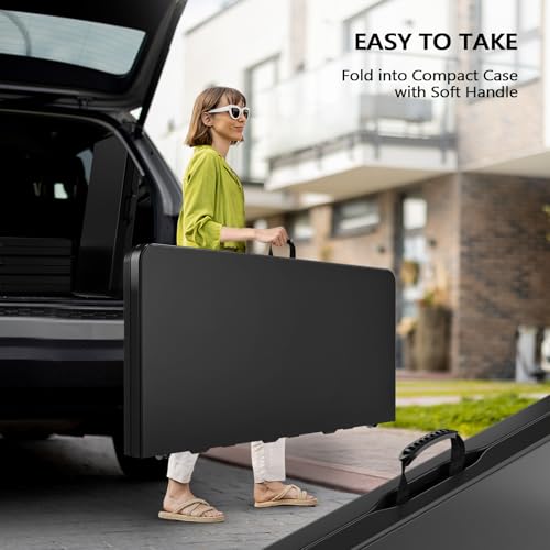 42-Inch Foldable Square Dining Table, Portable Indoor Outdoor Table