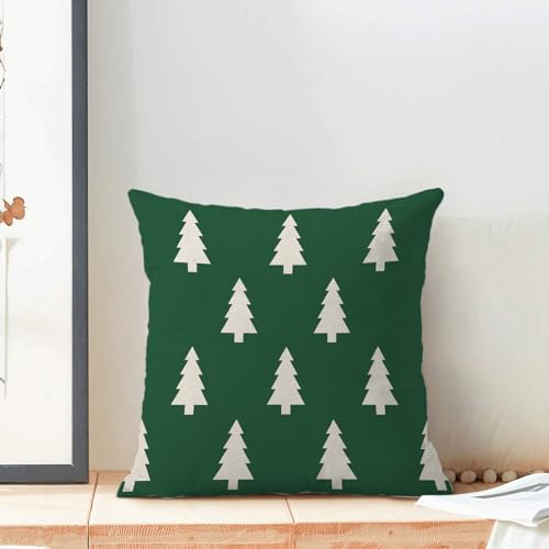 BETGINY Sage Green Christmas 18x18 Inch Pillow Covers Pack of 2 Decorative Linen Holiday Cushion Cases