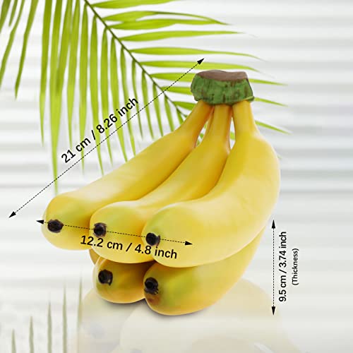 Lifelike Artificial 5 Heads Banana Bunch Decor - Eco-Friendly Plastic