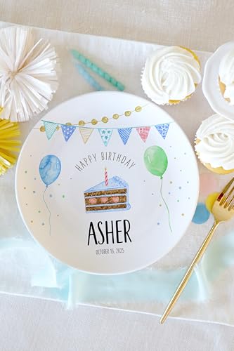Personalized Ceramic Birthday Plate - 8-Inch Keepsake Gift