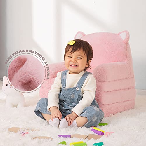 2-in-1 Foldable Toddler Couch and Floor Seat for Kids Ages 1-4