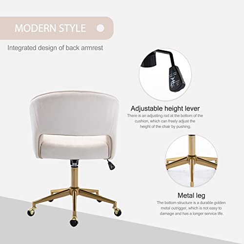 Ergonomic Velvet Office Desk Chair - Height Adjustable Swivel Chair