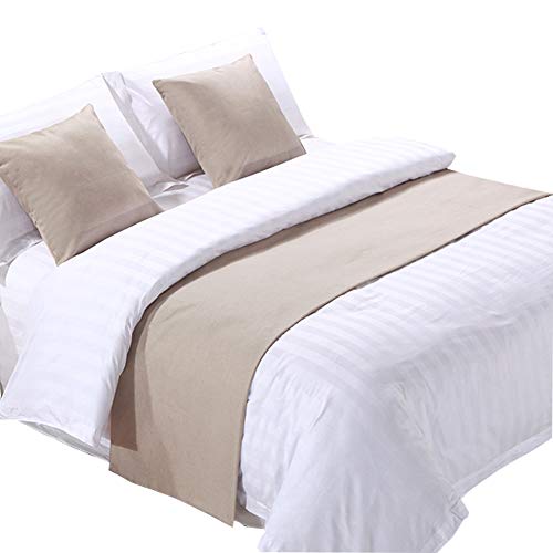 Linen-Look Decorative Bed Runner & Table Scarf (19.5" x 102") - Bisque