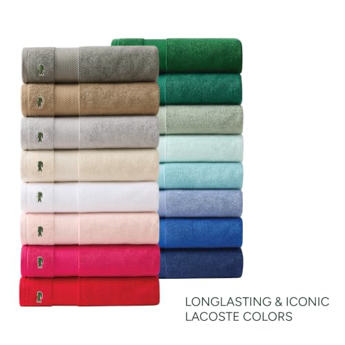Lacoste Heritage Aloe Bath Towel 30x54 - 100% Supima Cotton, Soft & Absorbent