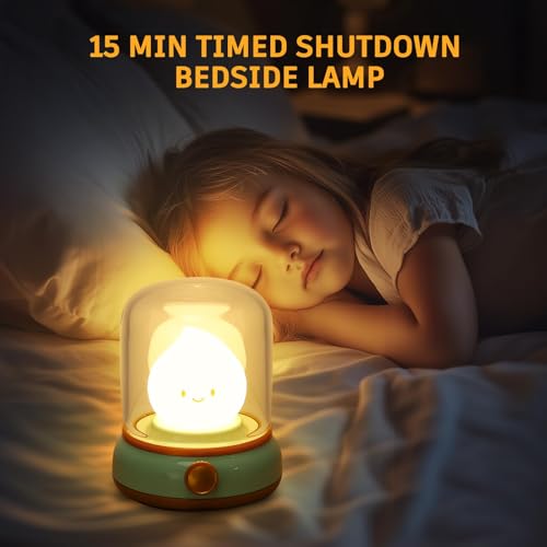 Ghost Campfire Night Light, Dimmable Cordless LED Bedside Lamp for Kids