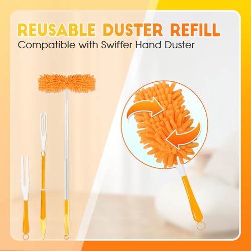 Reusable Microfiber Duster Refills 8-Pack - Washable 360 Cleaning Heads