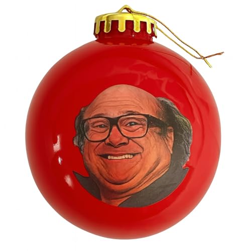 Danny DeVito Christmas Ornament - Funny Frank Reynolds Holiday Decor, 3.25 Inch Red with Gold Loop