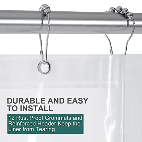 AmazerBath Clear Plastic Shower Curtain Liner 72x72 Heavy Duty PEVA