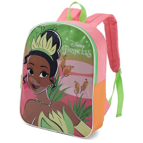 Disney Princess Tiana Kids Backpack - Girls School & Daycare Bag, 15 Inch