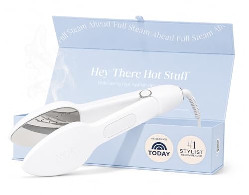 Nori Press Travel Steam Iron and Handheld Clothes Press with 6 Fabric Settings White