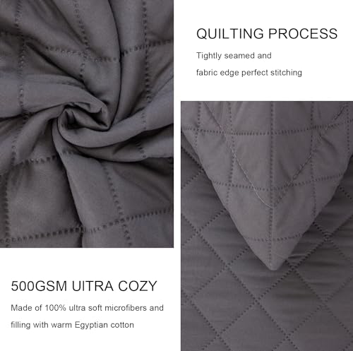 5-Piece Twin Daybed Cover Set - Geometric Quilted Bedspread with Pillow Shams