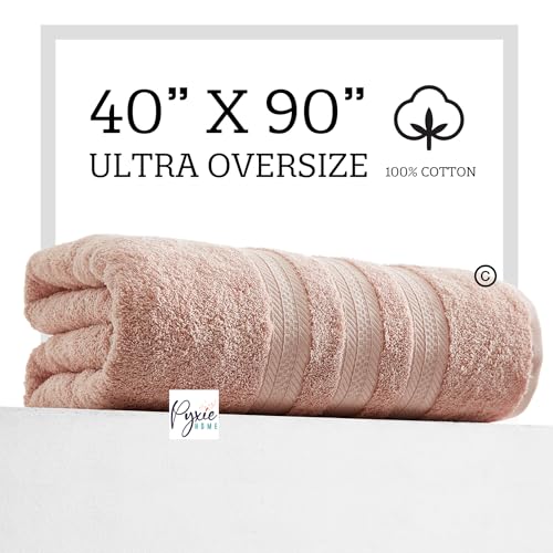 Ultra Large 100% Cotton Bath Sheet - 40x90 Inch Blush Towel
