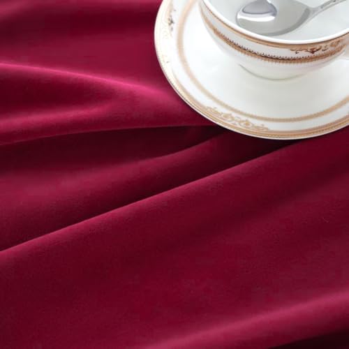 ZIWUROAD Red Wool Velvet Waterproof Rectangular Tablecloth 120x60 Inch