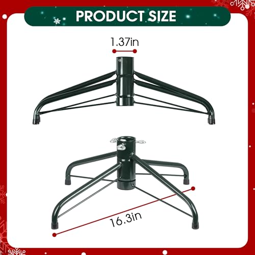Folding Christmas Tree Stand 16.3 Inch Metal Base for 4-6 Feet Artificial Trees Dark Green Variation of This Listing