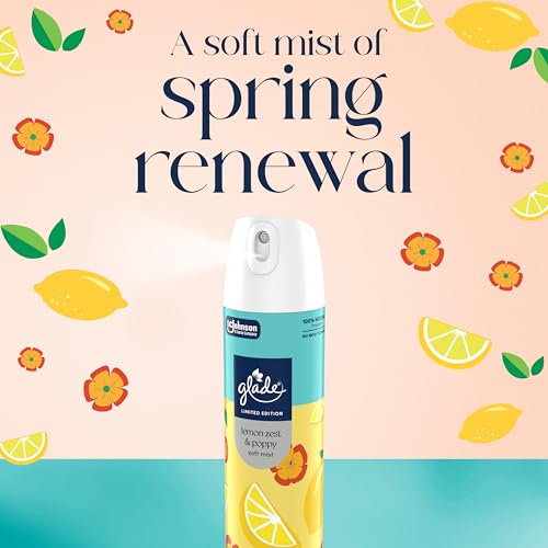 Lemon Zest & Poppy Air Freshener Room Spray, 8oz, 6-Pack