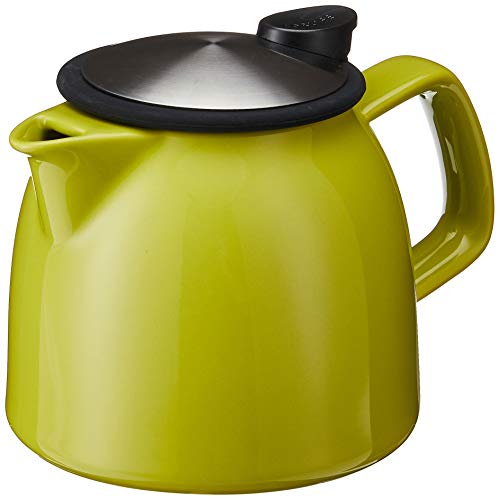 FORLIFE Lime Ceramic Teapot with Basket Infuser 26oz, Lead-Free Kitchen