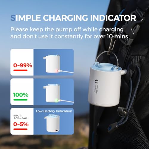 Portable Electric Air Pump for Inflatables - Ultra-Light Mini Rechargeable Pump