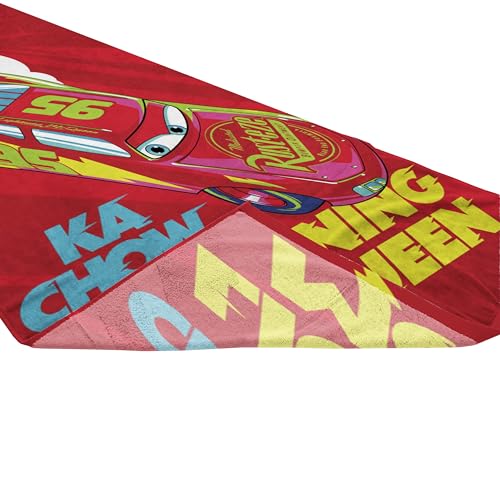 Kids Cars Beach Towel - 28x58 Inch Soft Cotton Lightning McQueen & Friends, Official Disney Pixar Licensed, Red