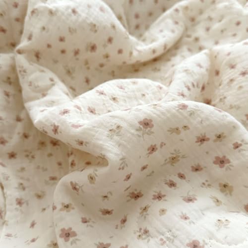 Floral Print Muslin Cotton Kids Quilt - Lightweight Toddler Blanket 60x78