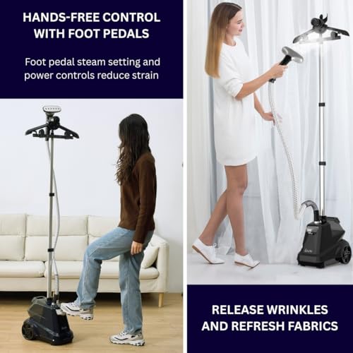 SALAV Heavy Duty Commercial Full-Size Garment Steamer 3L Tank Navy