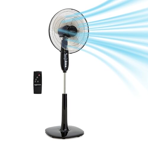 Amazon Basics 16-Inch Pedestal Fan with Remote and Adjustable Height
