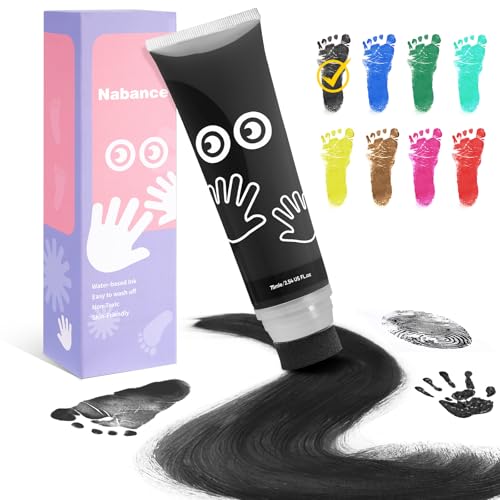 Non-Toxic Baby Handprint & Footprint Paint - Washable Pet Paw Print Stamp Ink
