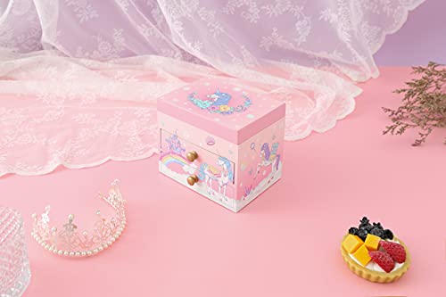Unicorn Musical Jewelry Box with Necklace and Bracelet Set for Girls