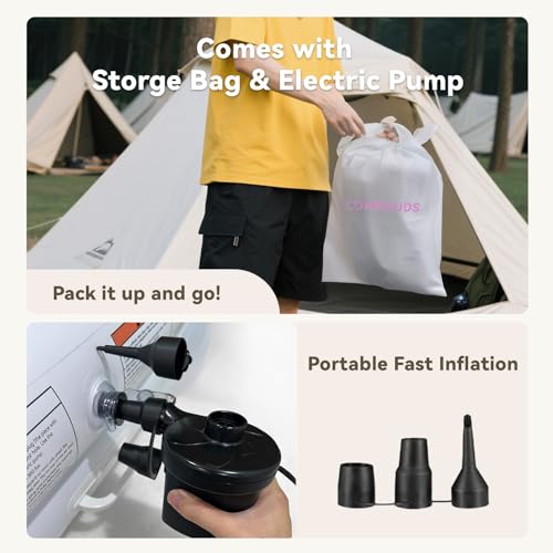 Inflatable Toddler Travel Bed with Safety Bumpers & Electric Pump