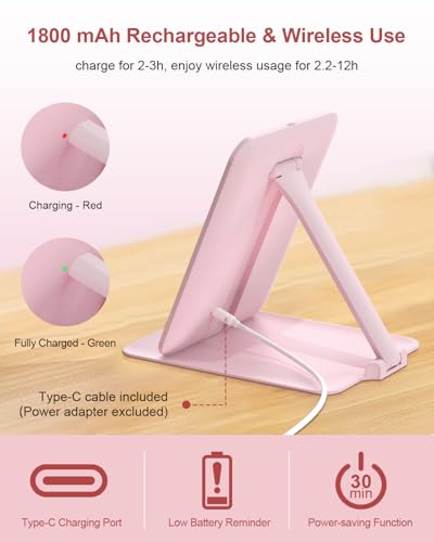 Gospire Travel Makeup Mirror with Lights and Magnification 10X, Pink