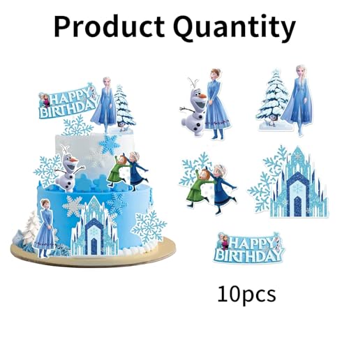 10-Piece Anime Birthday Cake Topper Set - Decorative Party Cake Picks