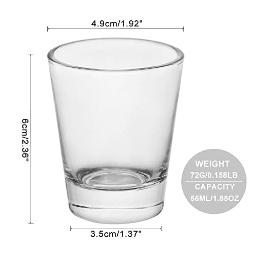 Heavy Base Shot Glasses - 1.5 oz Clear Glass Espresso Cups, 2 Pack