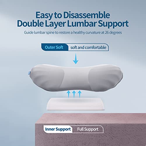 Adjustable Memory Foam Lumbar Support Pillow for Back Pain Relief
