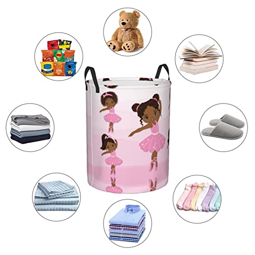 African Black Girl Laundry Hamper 38L Storage Basket - Durable & Foldable