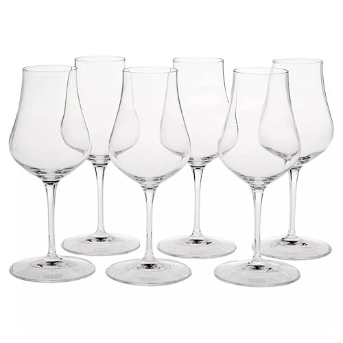 Luigi Bormioli Vinoteque Snifter Glasses Set of 6, 5.75 Oz Clear Wine Glasses for Spirits