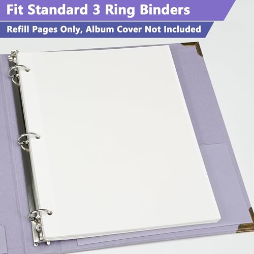 Self-Adhesive Photo Album Refill Pages for 3-Ring Binders, 30 Sheets